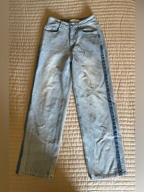 b+ab Wide Leg Two-Tone Light Blue Women’s Jeans